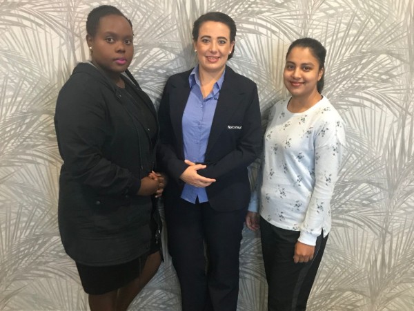 The three young women being honored by Norconsult Iyanda.
