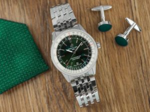The Breitling Navitimer 1 Automatic 41 Limited Edition watch with a stainless steel Navitimer bracelet with a folding clasp