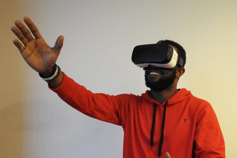 Man wearing VR headset
