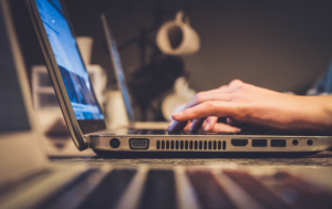 A laptop representing broadband usage