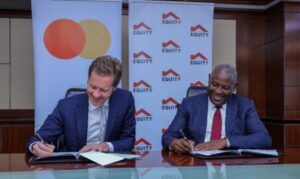 Mark Elliott, President for Africa at Mastercard and Dr. James Mwangi, Equity Group Managing Director and CEO